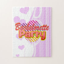 crazy wild fun retro bachelorette party bridal jigsaw puzzles
