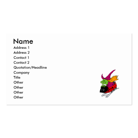 Crazy witch on roller coaster Double-Sided standard business cards (Pack of 100)