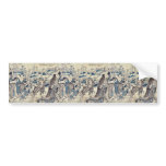 Crazy woman playing with butterflies Ukiyoe Bumper Stickers