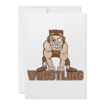 crazy wrestler wrestling design personalized invites