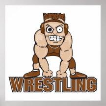 crazy wrestler wrestling design posters