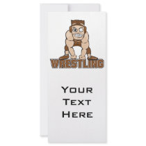 crazy wrestler wrestling design full color rack card
