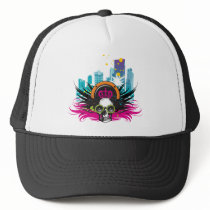 hardstyle, hardcore, old, skool, t-shirts, tshirts, deejay, club, wear, rave, smiley, merchandise, dance, defqon, qlimax, party, headhunterz, zany, showtek, hard, bass, jump, style, music, gas, mask, gabba, gabber, Trucker Hat with custom graphic design
