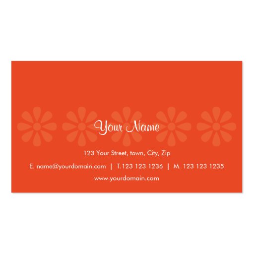 CRE8TIVE DESIGN 04 ORANGE BUSINESS CARD TEMPLATE (back side)