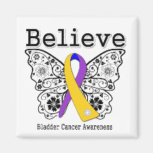 Crea - la mariposa del cáncer de vejiga iman para frigorífico