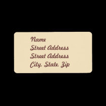 Cream  Address Sticker labels