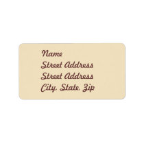 Cream  Address Sticker Custom Address Label