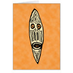 Cream and Black Skull Mask illustration. Greeting Cards