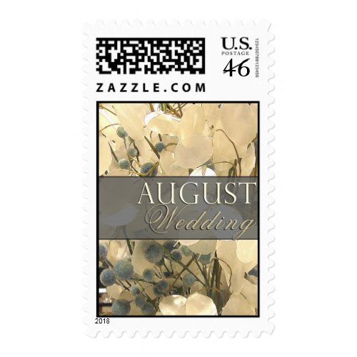 Cream and blue August Wedding Stamps stamp