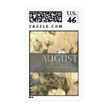 Cream and blue August Wedding Stamps