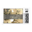 Cream and blue July Wedding flower postage