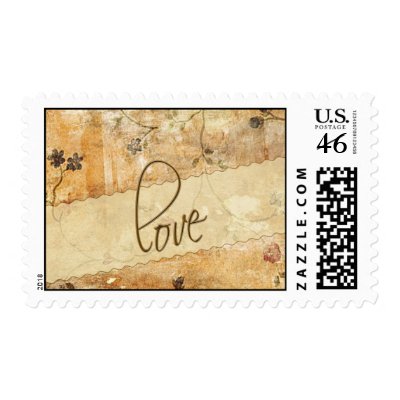 Cream and brown Love stamp