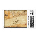 Cream and brown Love stamp stamp
