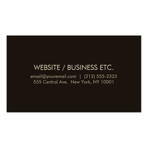 Cream and Dark Brown Elegant Business Card (back side)