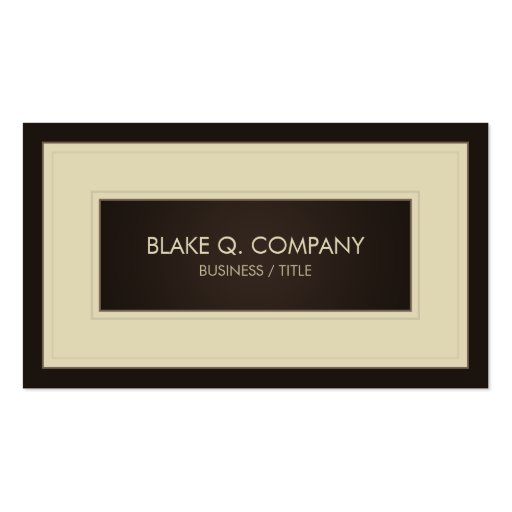 Cream and Dark Brown Elegant Business Card (front side)