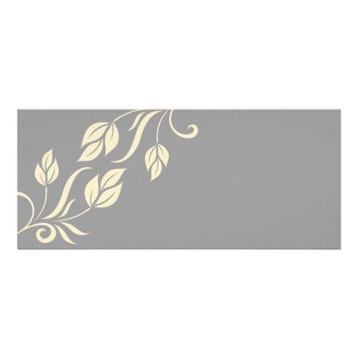 Cream and Gray Floral Leaves Wedding Invitation