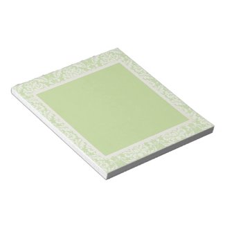 Cream and Green Damask Tear away Notepads