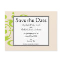 Cream and Green Save the Date Postcard