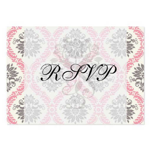 cream and grey tan damask bliss business cards (front side)