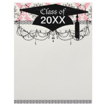 cream and grey tan damask bliss graduation personalized letterhead