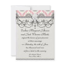 cream and grey tan damask bliss personalized announcement