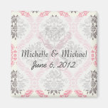 cream and grey tan damask bliss magnet