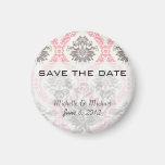 cream and grey tan damask bliss magnet