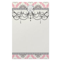 cream and grey tan damask bliss stationery