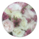 Cream and Pale Pink Rose envelope seals stickers