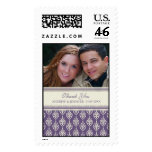 Cream and Plum Thank You Wedding Stamps