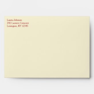Cream and Red Damask A7 Envelope