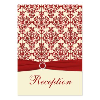 Cream and Red Damask Enclosure Card Business Card Templates