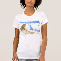 Cream &Aqua Cumulus congestus and Blue Topography T-shirt