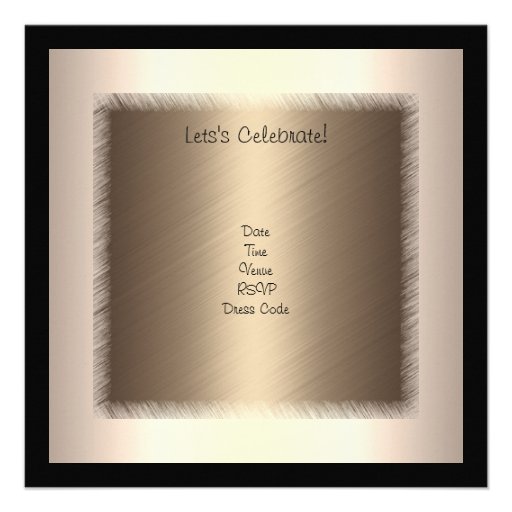 Cream Bronze Glamour on Black 40th Birthday Personalized Announcement