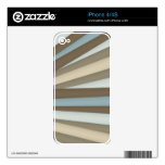 Cream Brown Light Blue iPhone 4/4S Skin Decals For The iPhone 4