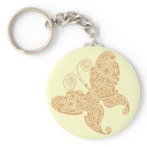 Cream Butterfly Key Chain keychains