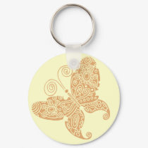 Cream Butterfly Key Chain keychains by ShouShou Cream Butterfly Key Chain keychains