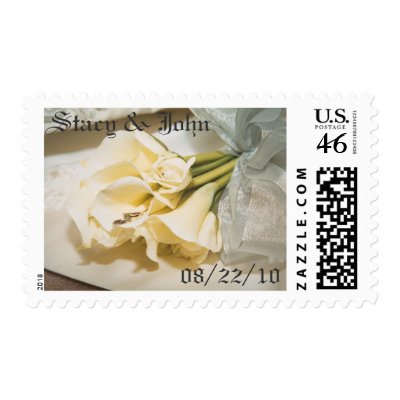 Cream Calla Lily Wedding Bouquet Stamps by SweetRascal