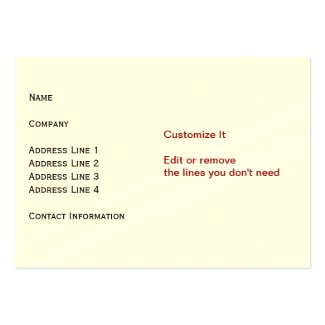 The standard white card above in the Mighty size (2.5" x 3.5") in a Signature Cream style, an off-white paper with a creamy smooth finish