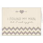 Cream & Champagne Chevron Bridesmaid Card