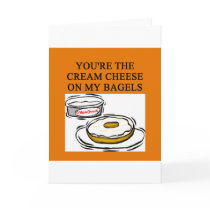 cream cheese and bagels greeting cards