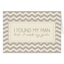 Cream Chevron Stripe Bridesmaid Request Card