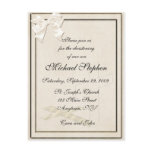 Cream Christening Invitation Postcards