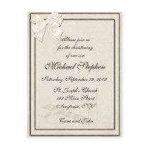 Cream Christening Invitation postcards by StarStock Cream Christening Invitation postcards