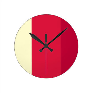 CREAM CRIMSON CRIMSON ABSTRACT ROUND WALL CLOCK