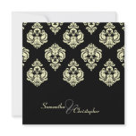 Cream Damask/black wedding invitations