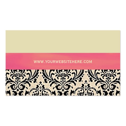 Cream Damask ~ Business Cards (back side)