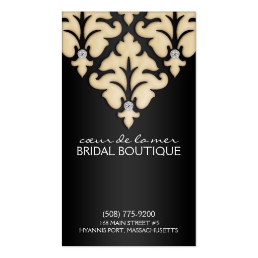 Cream Diamond Damask Appointment Cards Business Card Template (front side)