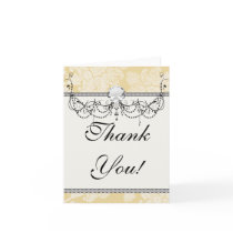cream ecru floral elegant damask greeting cards