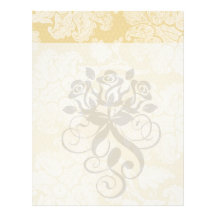 cream ecru floral elegant damask custom letterhead